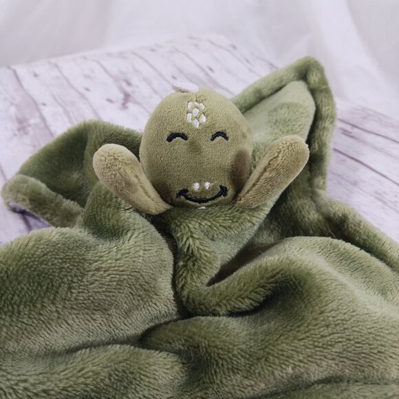 Zak & Zoey Green Gray Dino Lovey Security Blanket Plush Stuffed Animal Small 10" - Picture 2 of 6